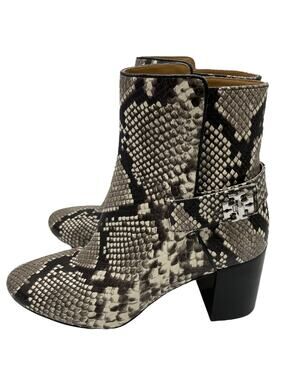Tory Burch Kira Stamped Snake Print Leather Bootie - 8.5